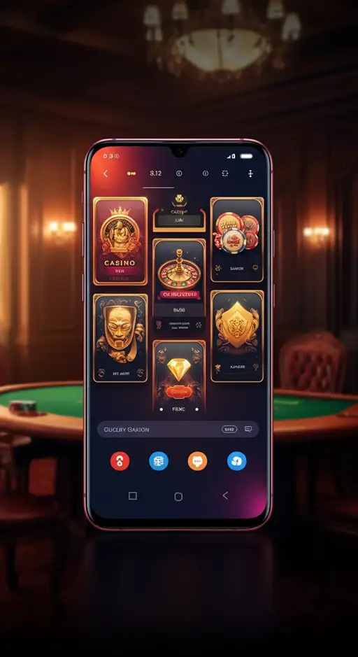 Interface utilisateur immersive de Hermes Casino montrant une sélection de jeux populaires et un bonus de bienvenue attrayant pour les joueurs francophones, avec une ambiance dorée et luxueuse
